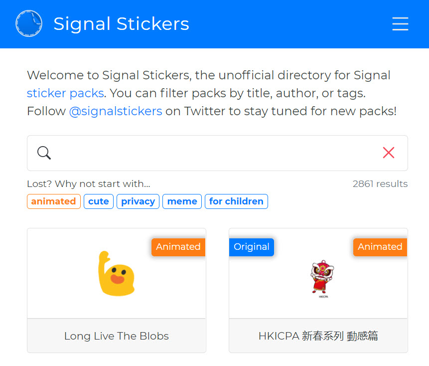 Animated signal stickers