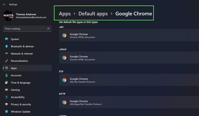 Default browser is Google Chrome