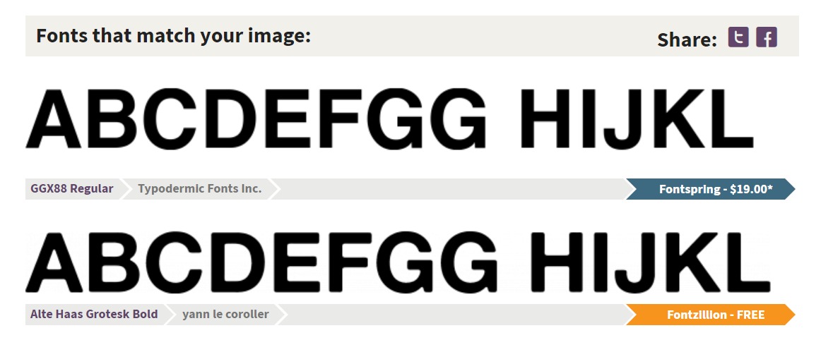 Font results